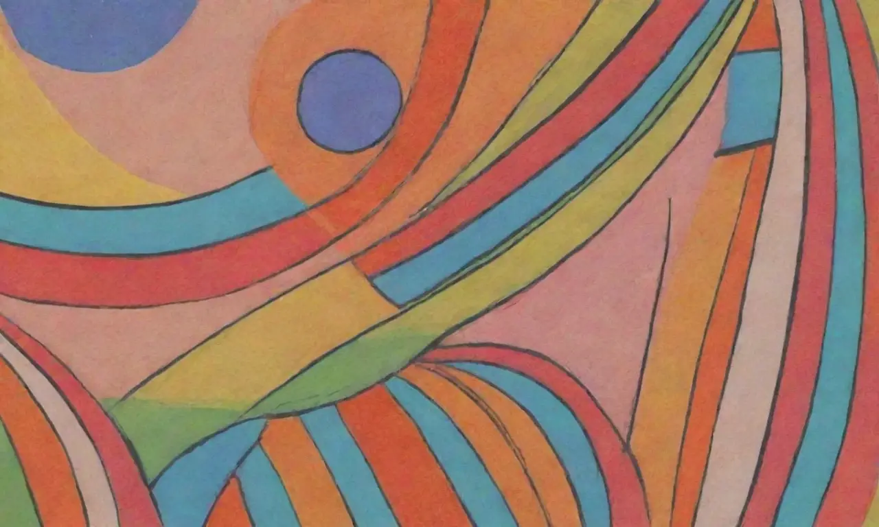 La obra combina líneas, colores y texturas para crear profundidad y movimiento