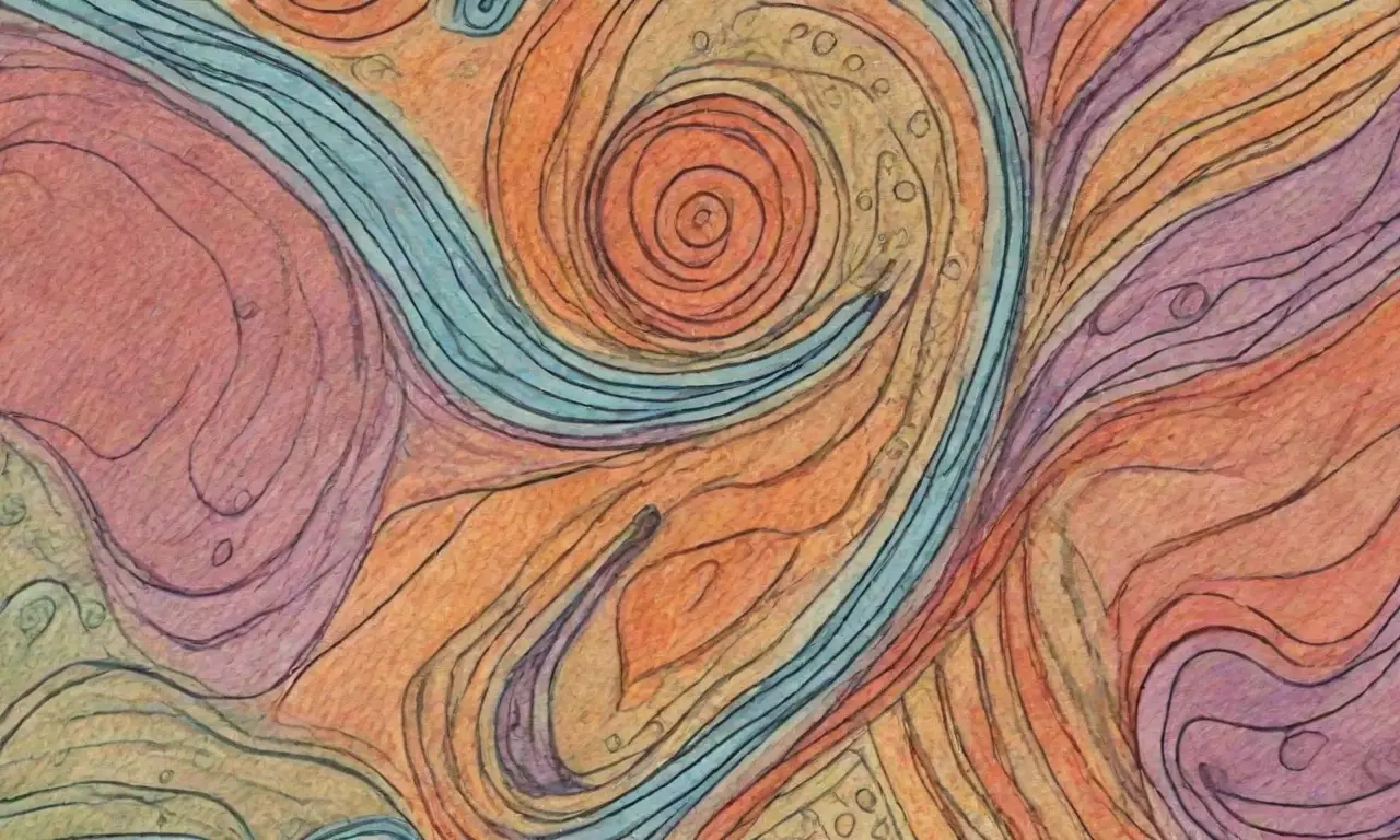 Un diseño digital combina líneas, sombras, patrones y colores para crear una composición equilibrada y atractiva