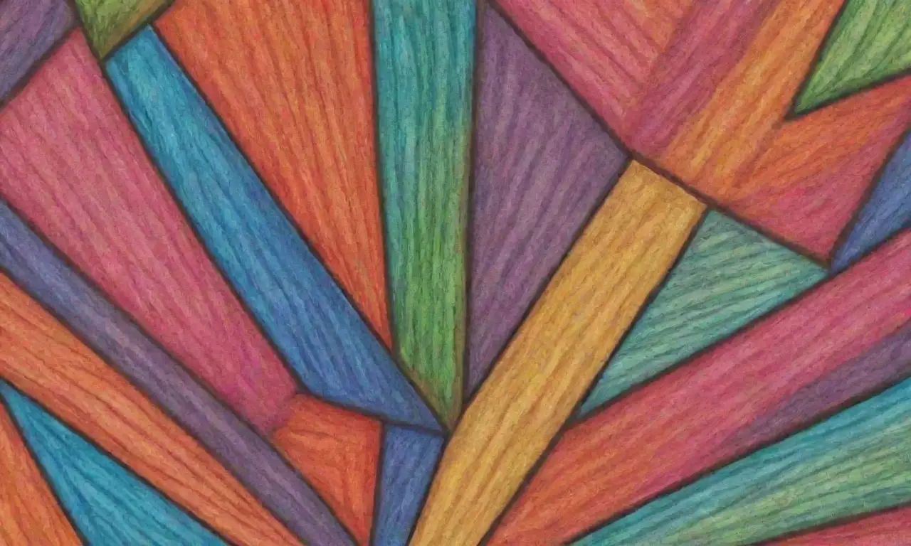 Colores vibrantes y formas entrelazadas crean una composición dinámica y armónica