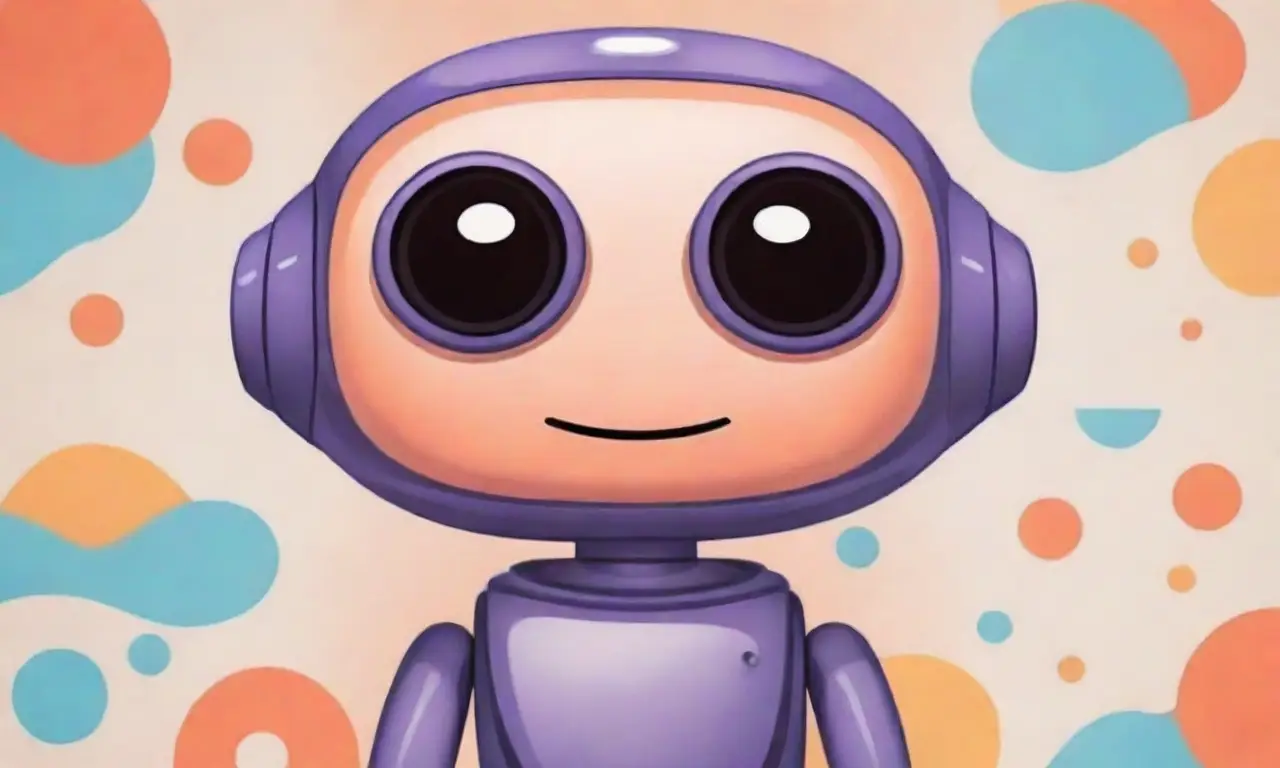 Un chatbot central con líneas audaces, colores vibrantes, texturas intrincadas y una composición equilibrada evoca dinamismo y modernidad