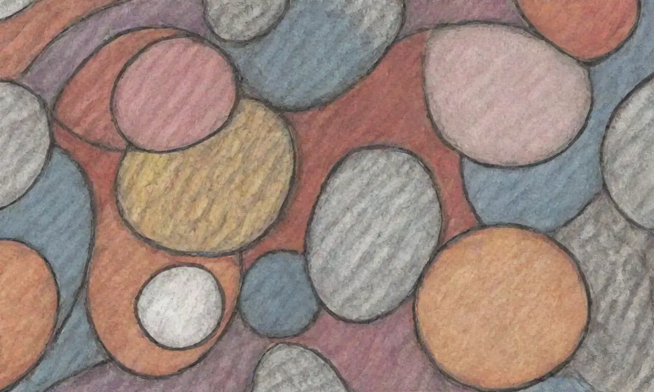 Líneas, sombras, texturas y patrones crean una composición visual compleja y equilibrada