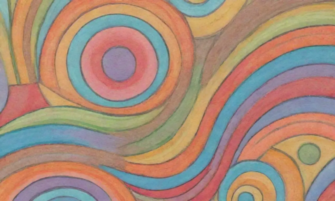 Colores vibrantes y formas intrincadas crean una composición armoniosa y dinámica