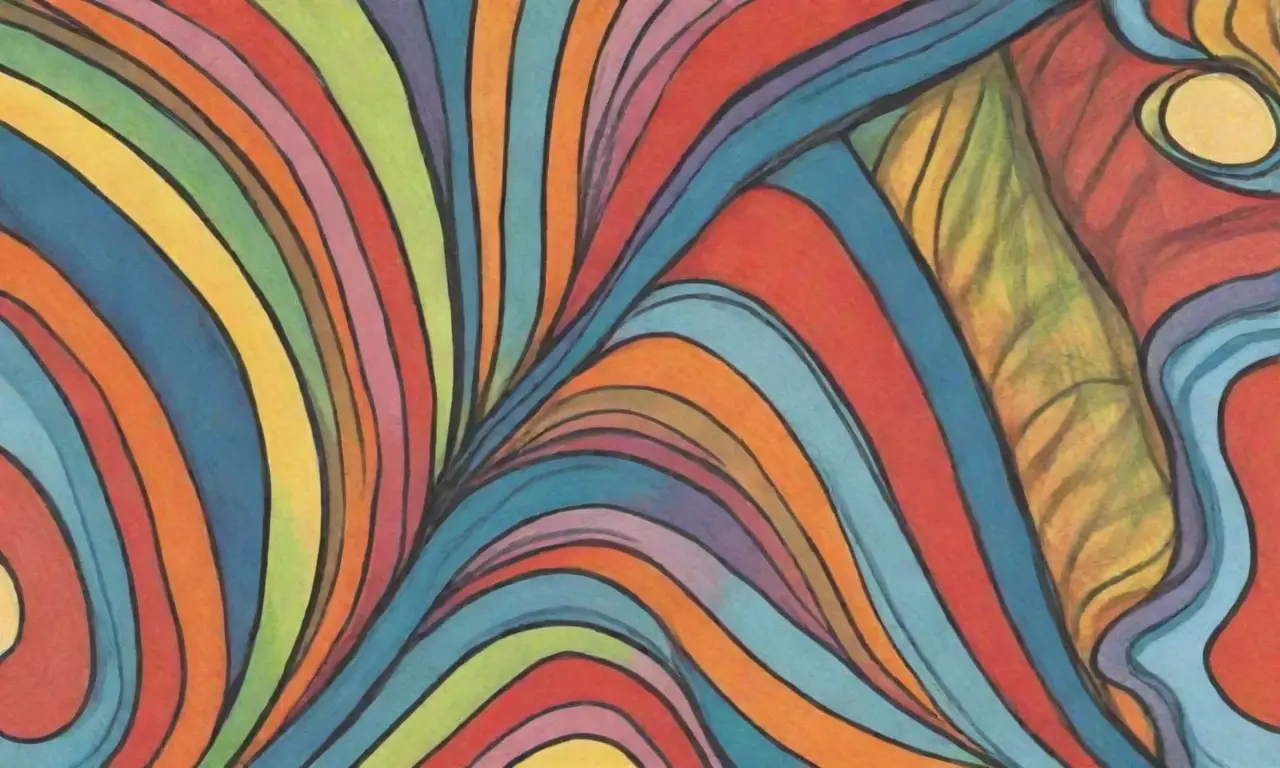 Elementos visuales como líneas, sombras, patrones y colores crean una composición armoniosa y dinámica