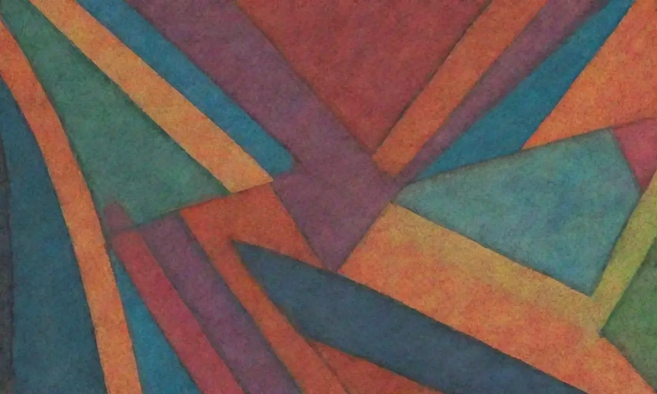 Colores vibrantes, líneas intrincadas y contrastes agudos crean una composición dinámica y armoniosa