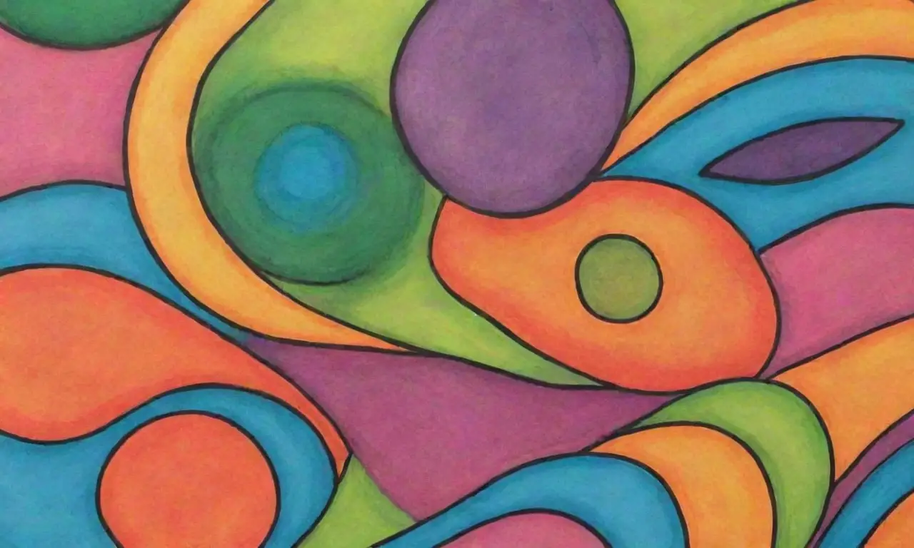 Colores vibrantes, líneas audaces y texturas intrincadas crean una composición dinámica y rica en detalles