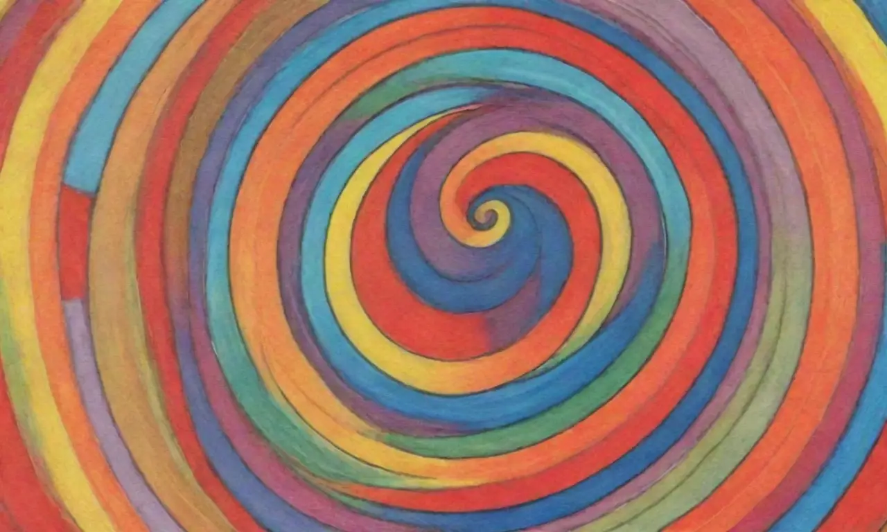 Colores vibrantes y formas armoniosas crean una composición dinámica y cautivadora