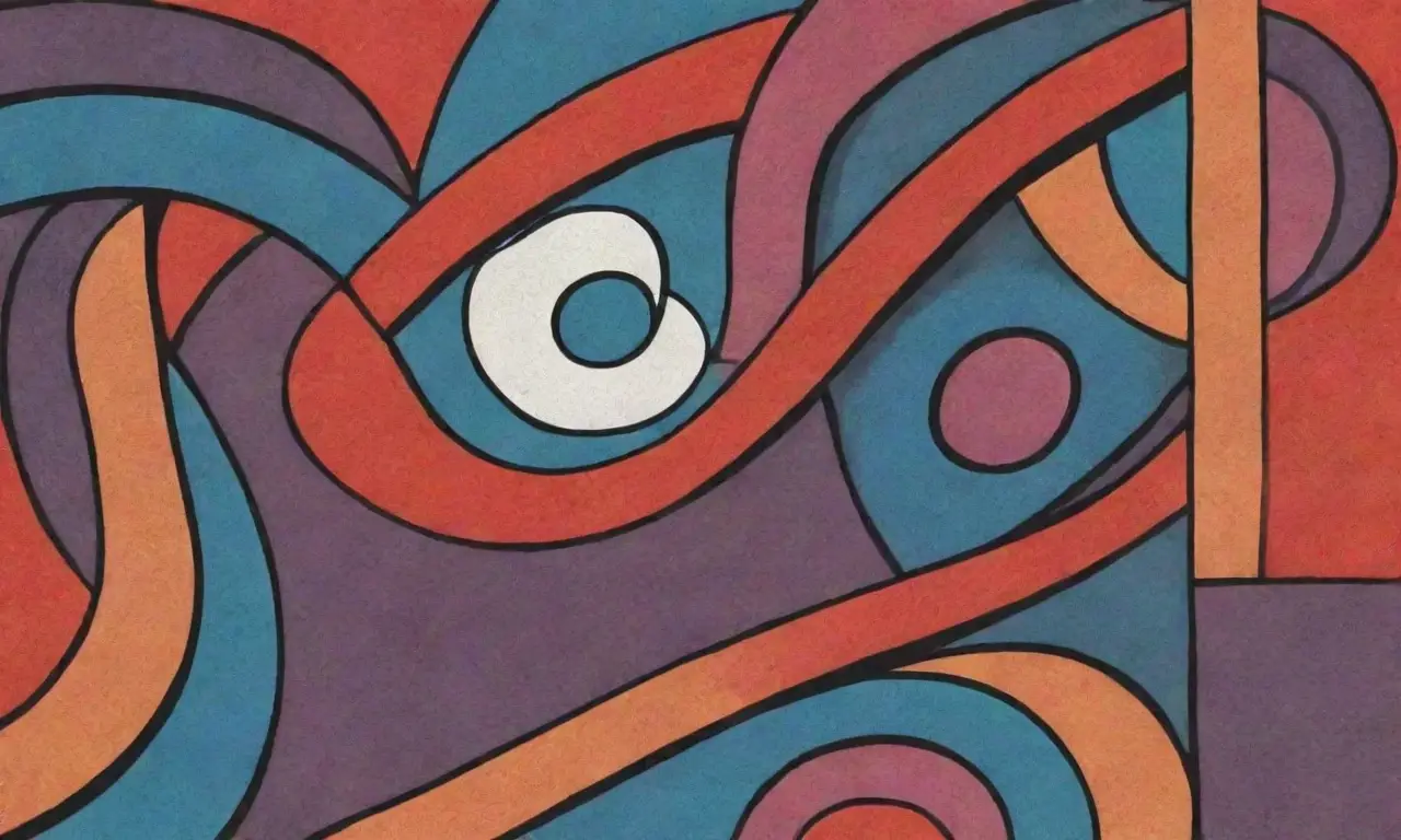 La obra presenta líneas audaces, sombras suaves, texturas contrastantes y una paleta de colores vibrante que atrae la atención