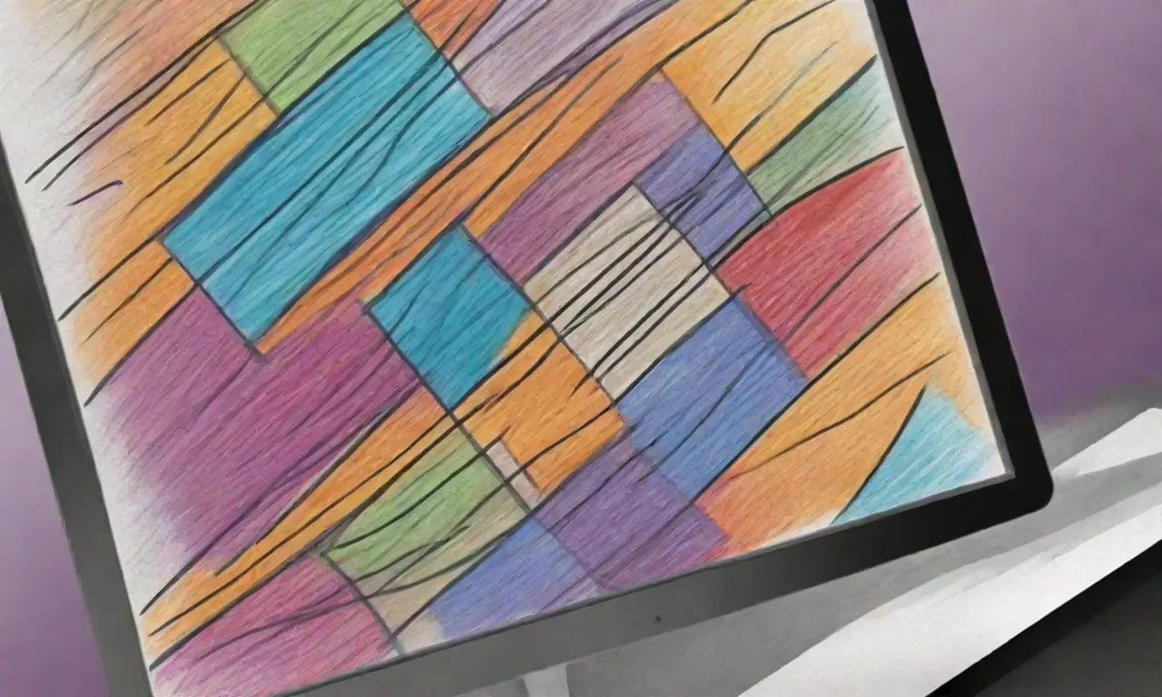 Un diseño dinámico y colorido resalta la información en una pantalla de computadora