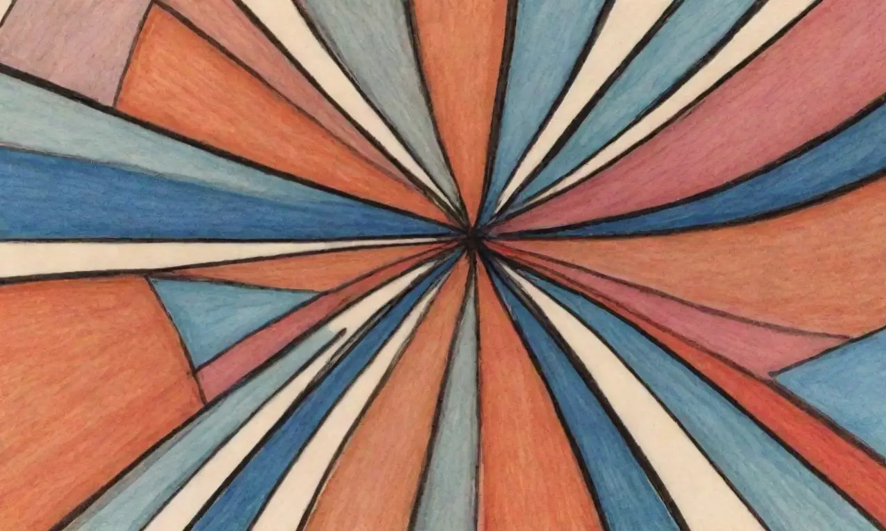 Líneas y texturas crean profundidad y movimiento en una composición equilibrada y visualmente interesante