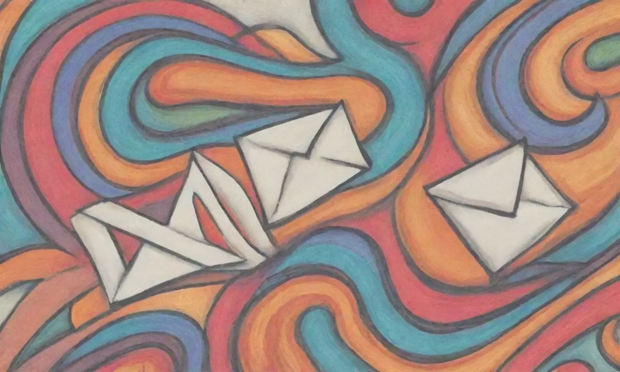 Un diseño vibrante y dinámico resalta un ícono central de correo electrónico con texturas y contrastes