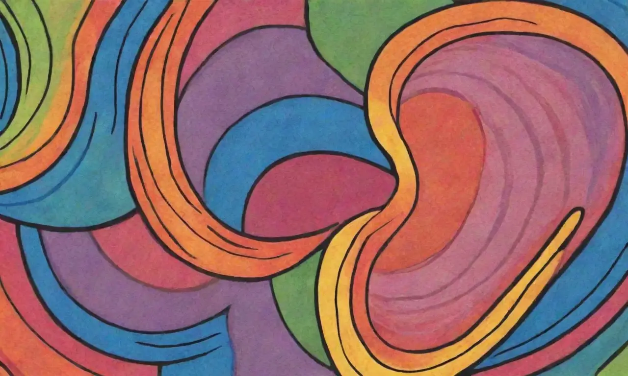 Colores vibrantes, líneas audaces y patrones intrincados crean una composición dinámica y armoniosa