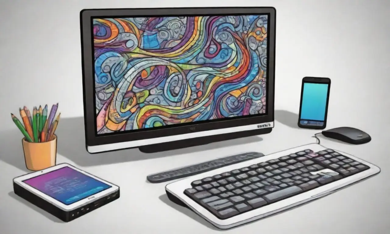 Un diseño visualmente complejo que combina líneas, texturas y colores para representar tecnología y movimiento