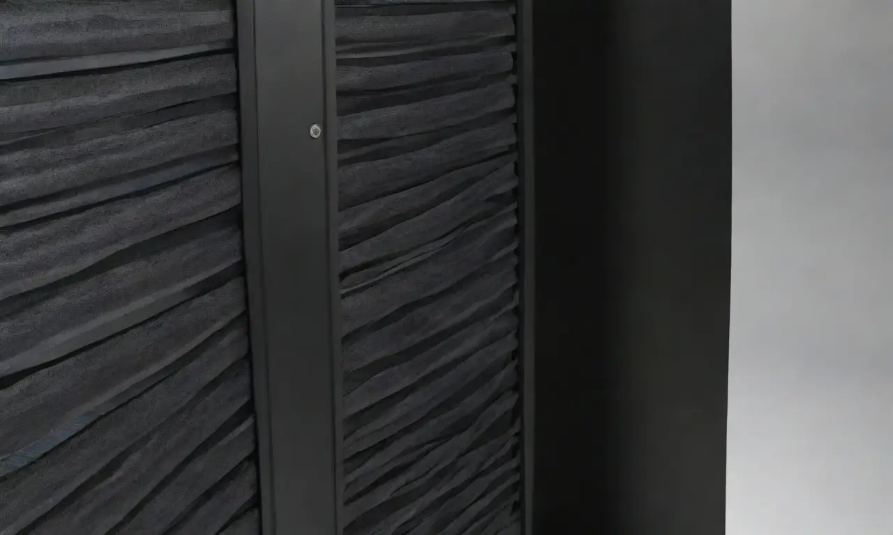 Un diseño de rack de servidores combina líneas audaces, sombras suaves y texturas intrincadas para crear una composición profesional y dinámica