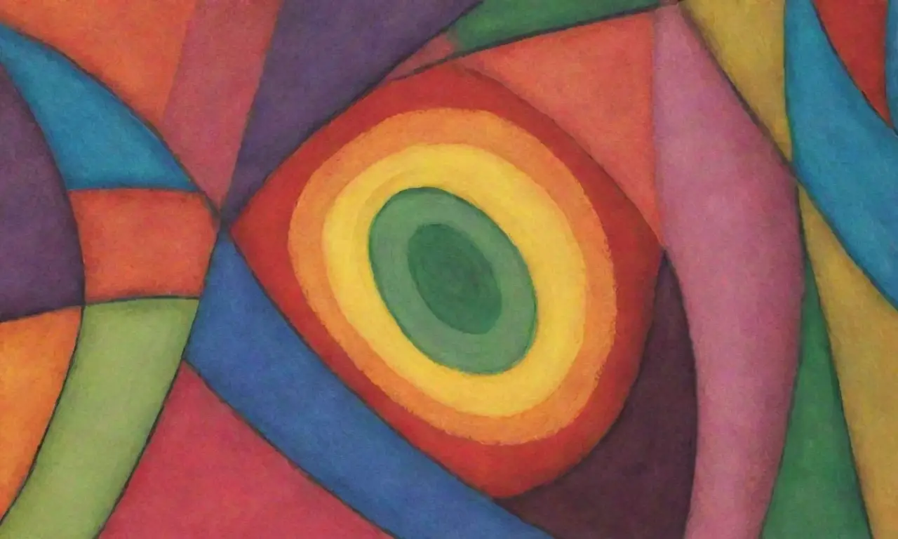 Colores vibrantes y formas intrincadas crean una composición armoniosa y rica en detalles