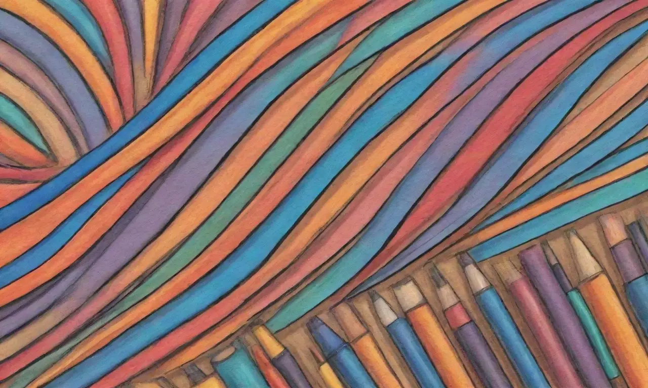 Colores vibrantes y formas dinámicas crean una composición compleja y atractiva