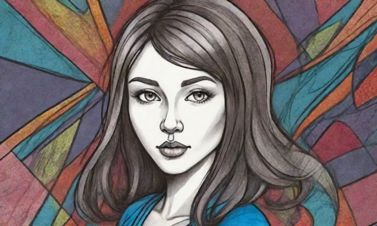 Un diseño visual complejo que combina figuras, texturas y colores para representar la interacción y la experiencia del usuario