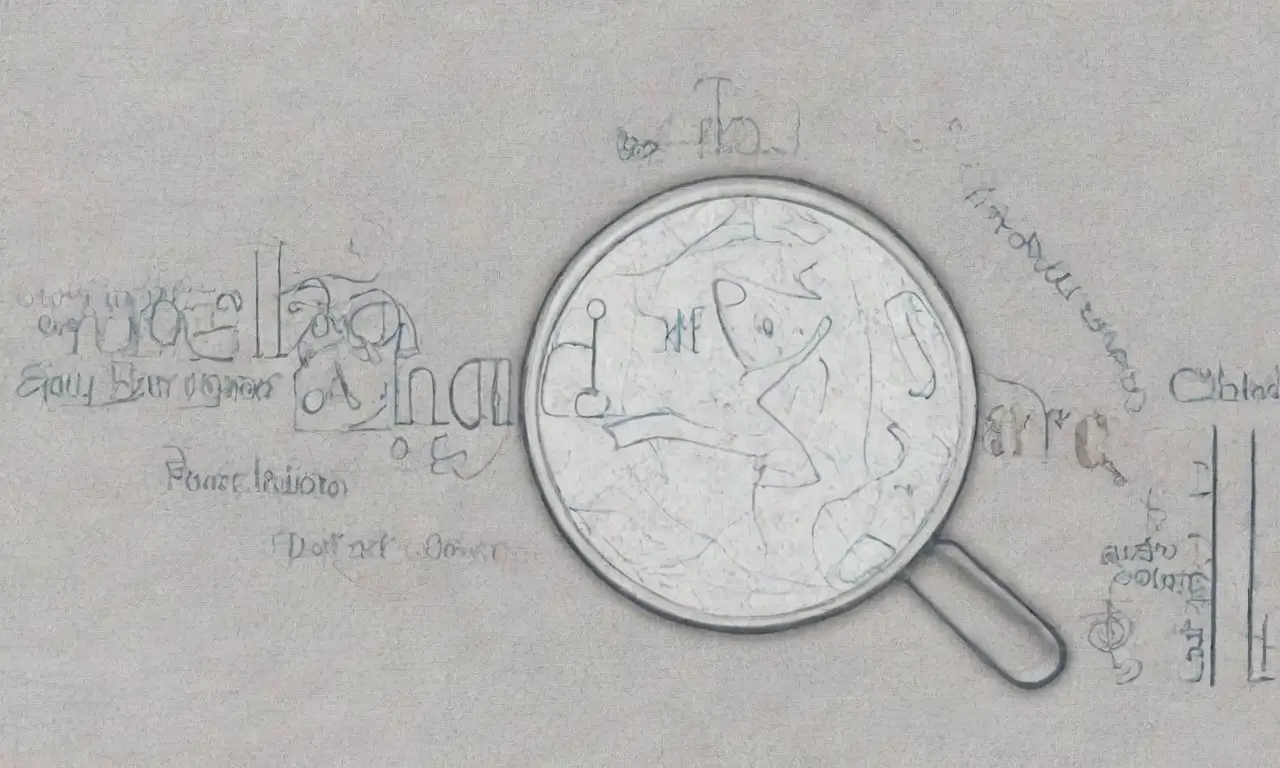 Un diseño complejo de líneas y sombras crea una lupa que resalta ideas y datos en un fondo armonioso