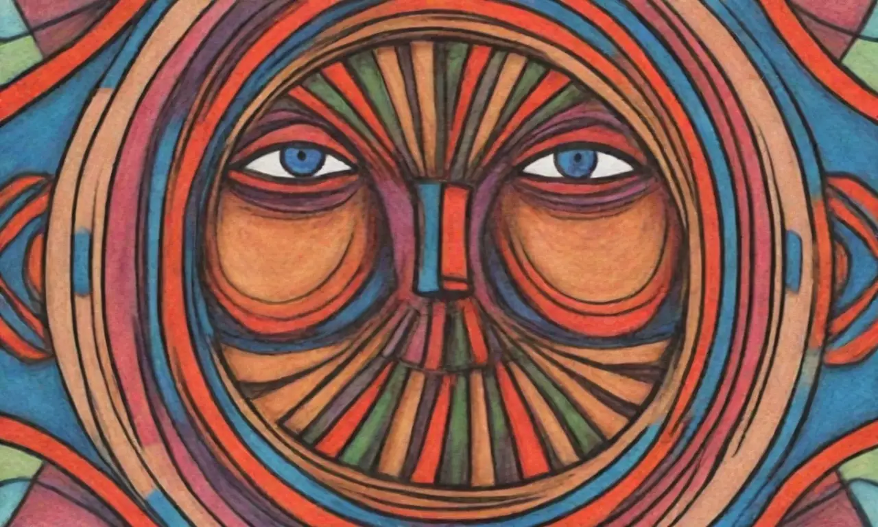Una obra visual rica en detalles, colores vibrantes y contrastes que guía la mirada y sugiere complejidad