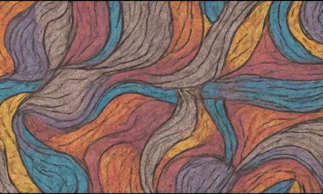 Una composición vibrante y dinámica con texturas contrastantes y detalles intrincados