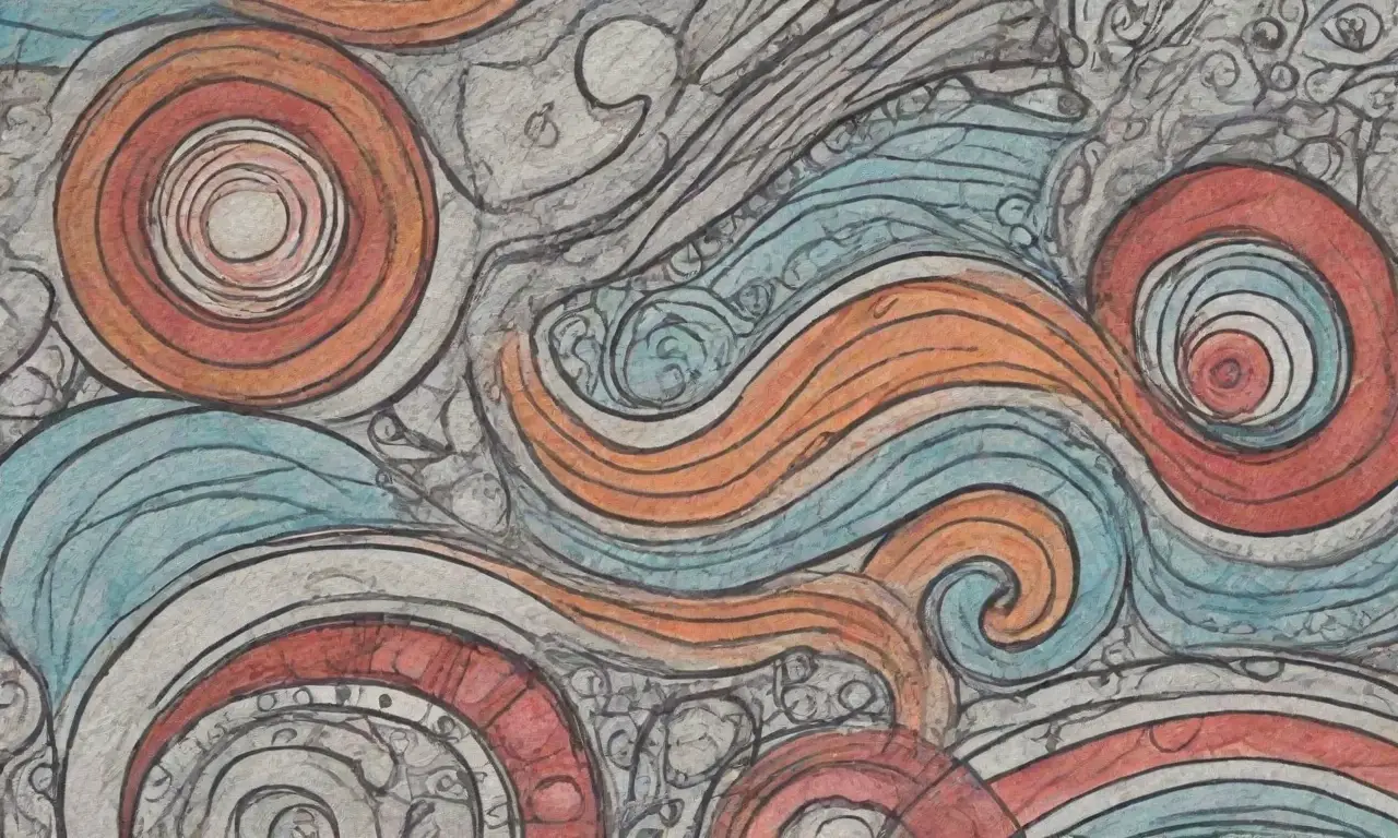 Líneas, sombras, texturas y colores crean una composición dinámica y creativa