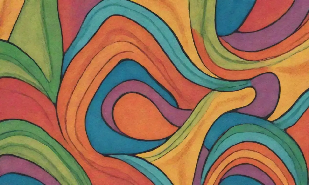Colores vibrantes, líneas intrincadas y contrastes agudos crean una composición armoniosa y dinámica
