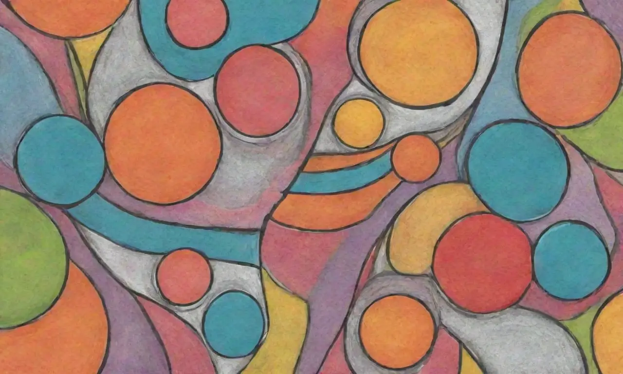 Líneas audaces y colores vibrantes crean una composición digital que evoca interacción y comunidad