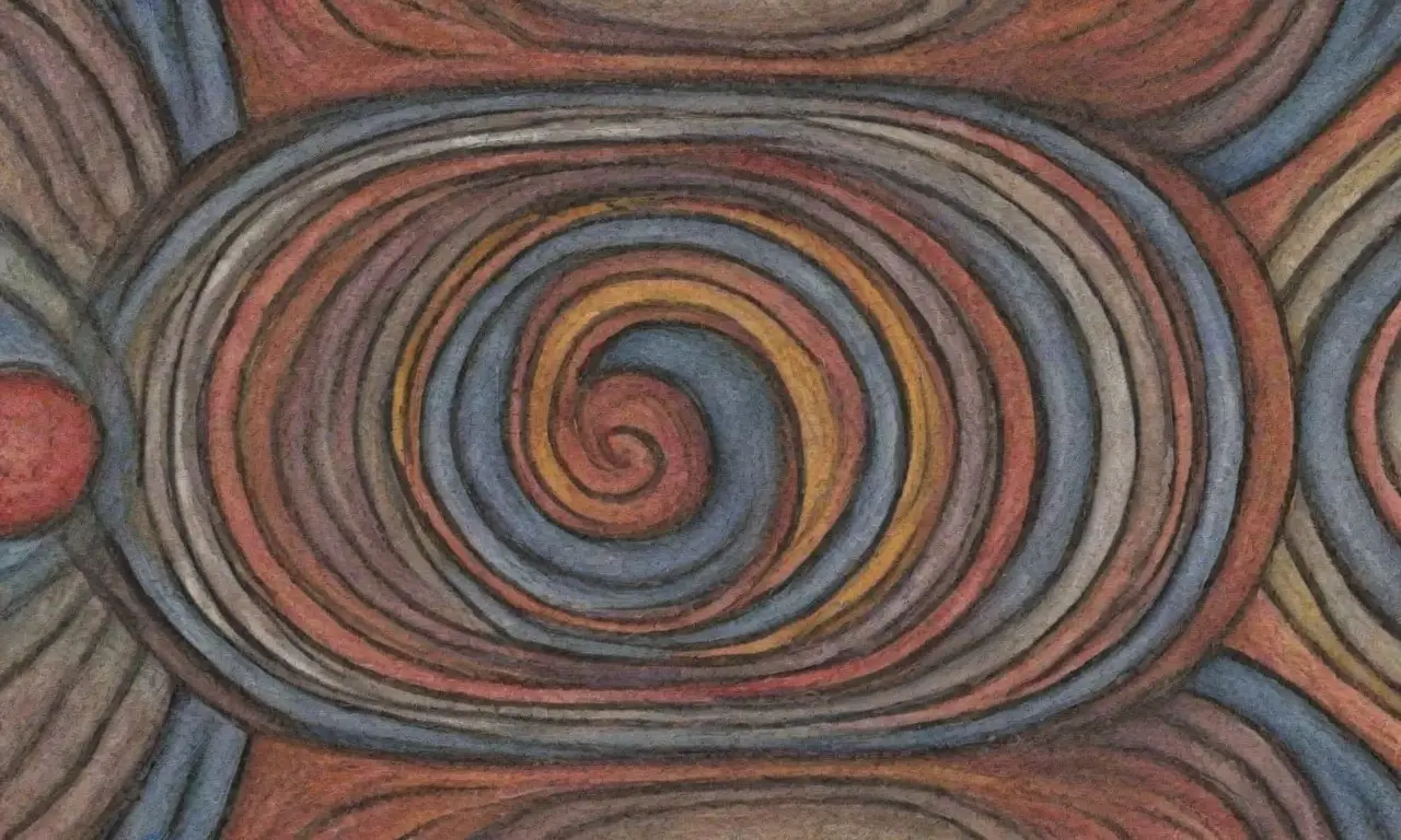 Un diseño complejo combina líneas, sombras, texturas y colores para crear una composición equilibrada y atractiva