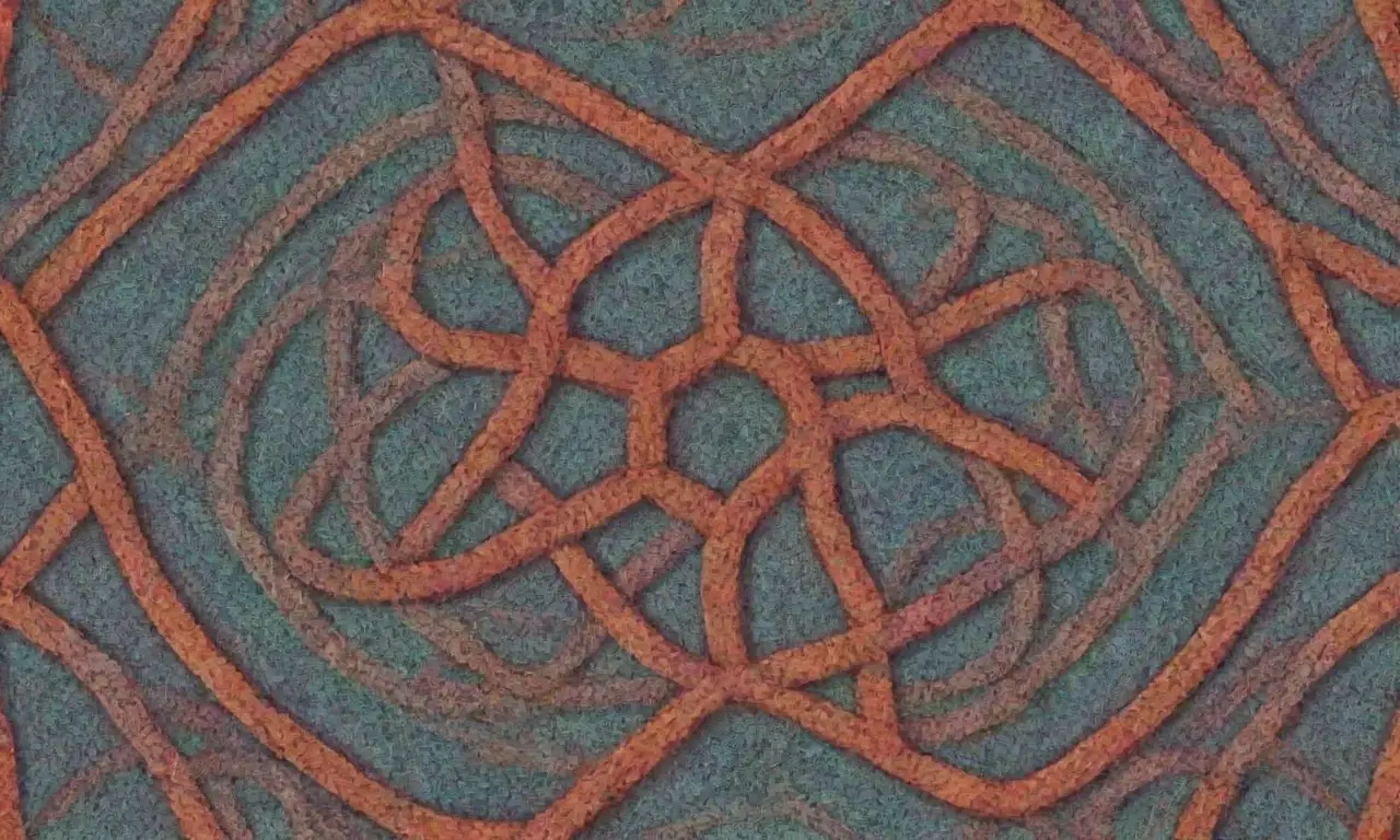 Un diseño complejo combina líneas, sombras, texturas y colores para crear una composición armoniosa y dinámica