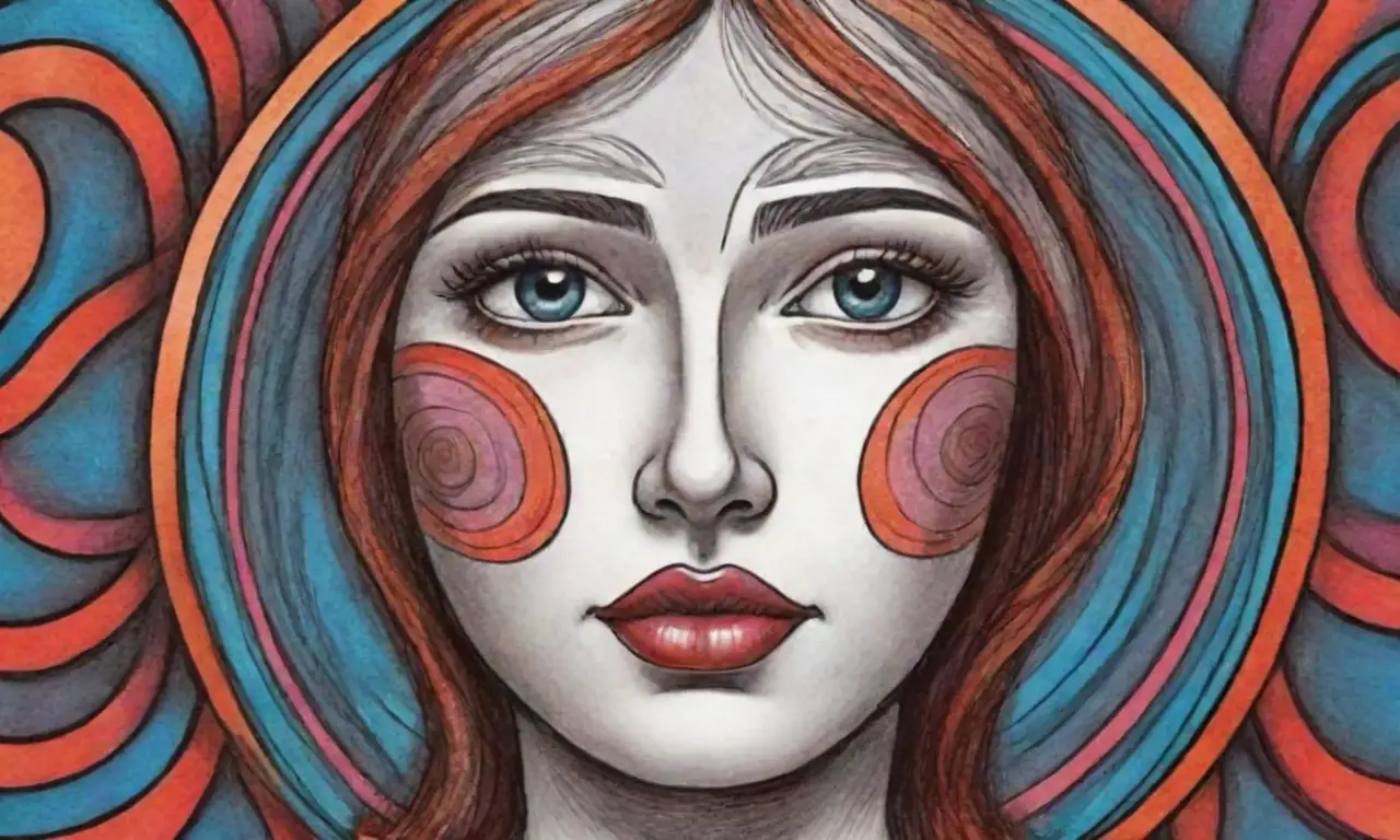 El diseño combina líneas audaces, sombras suaves, texturas intrincadas y colores contrastantes para crear una composición equilibrada y dinámica