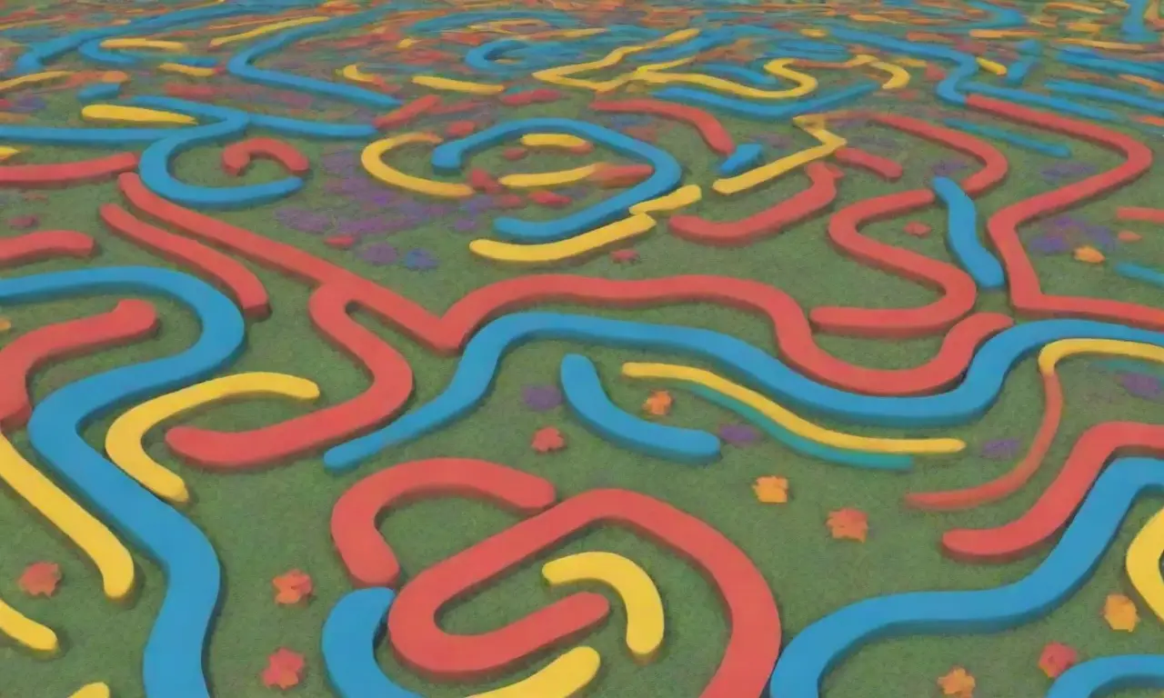 Un paisaje web vibrante con líneas intrincadas, sombras suaves y elementos texturizados que representan estrategias y creatividad
