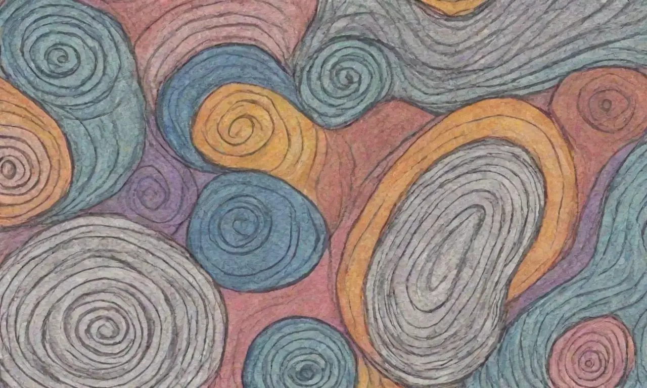 Diversos elementos visuales como líneas, colores y formas crean una composición armoniosa y atractiva