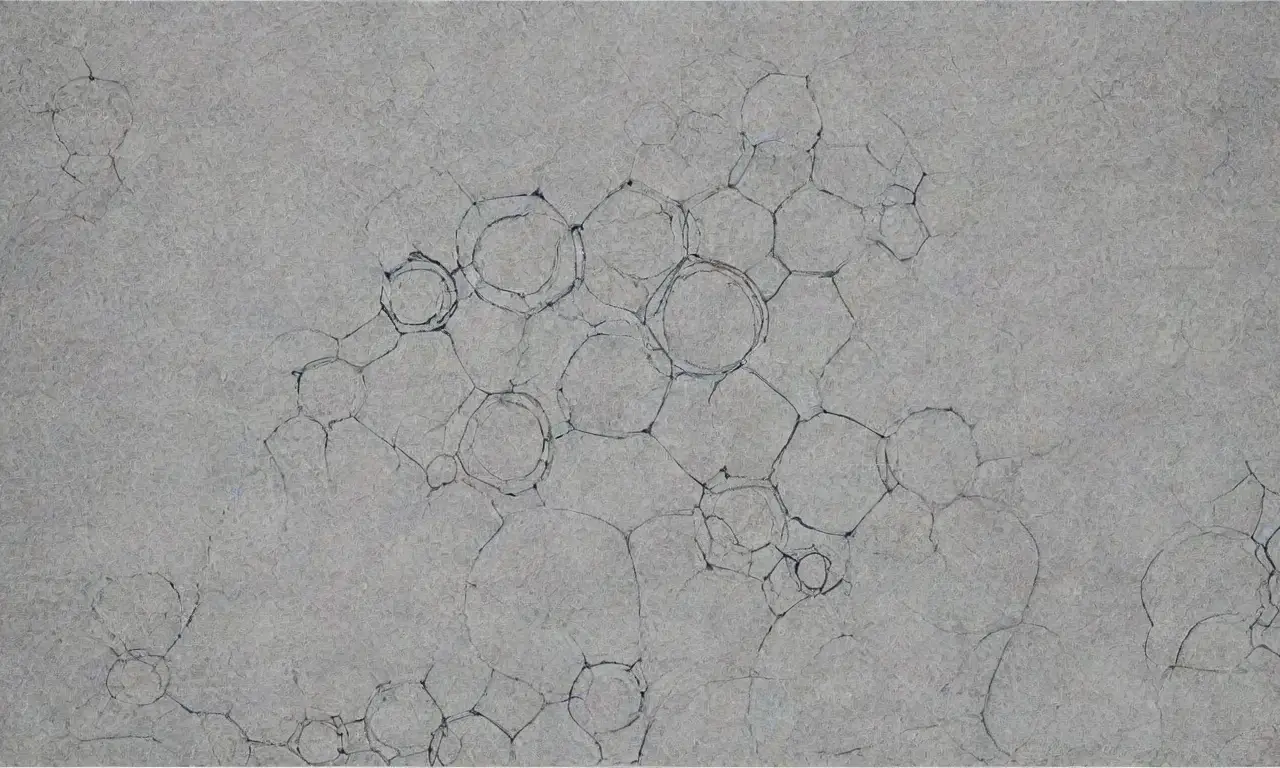 Un dibujo complejo combina líneas, sombras y texturas para representar estrategias y herramientas de creación de contenido