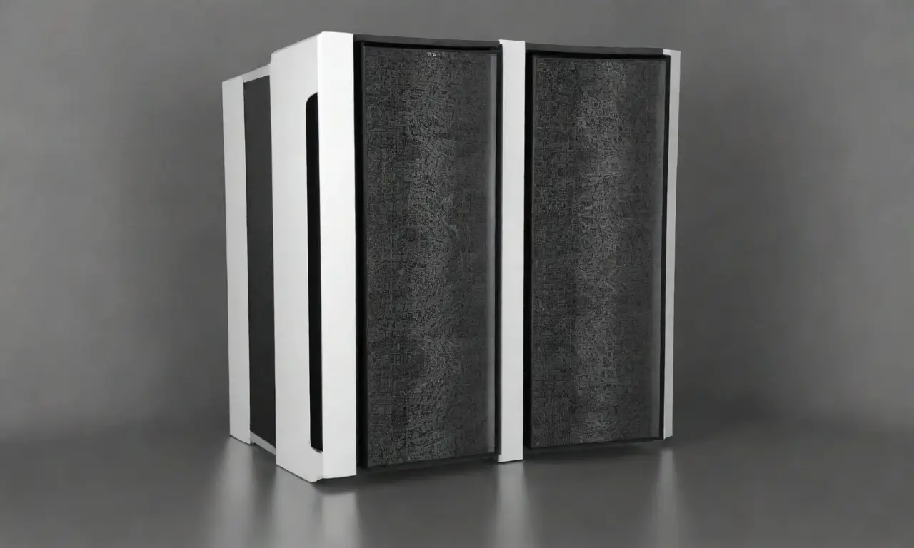Un diseño de torre de servidor combina líneas audaces, texturas metálicas y colores equilibrados para evocar potencia y flexibilidad