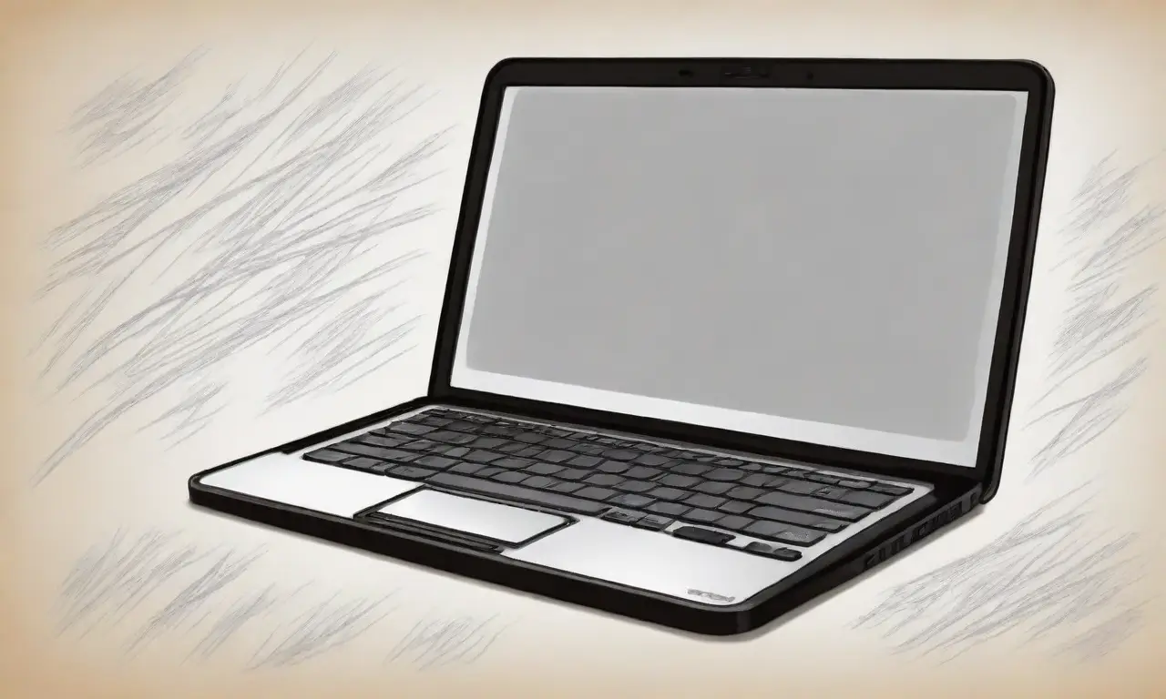 Un diseño moderno de laptop con líneas audaces, sombras suaves y colores vibrantes