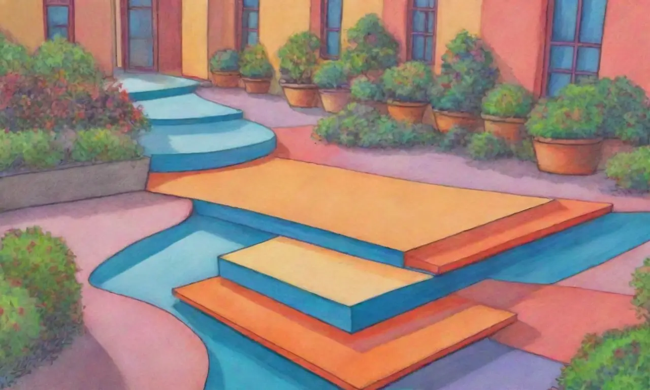 Colores vibrantes y detalles intrincados crean una composición digital armoniosa y dinámica