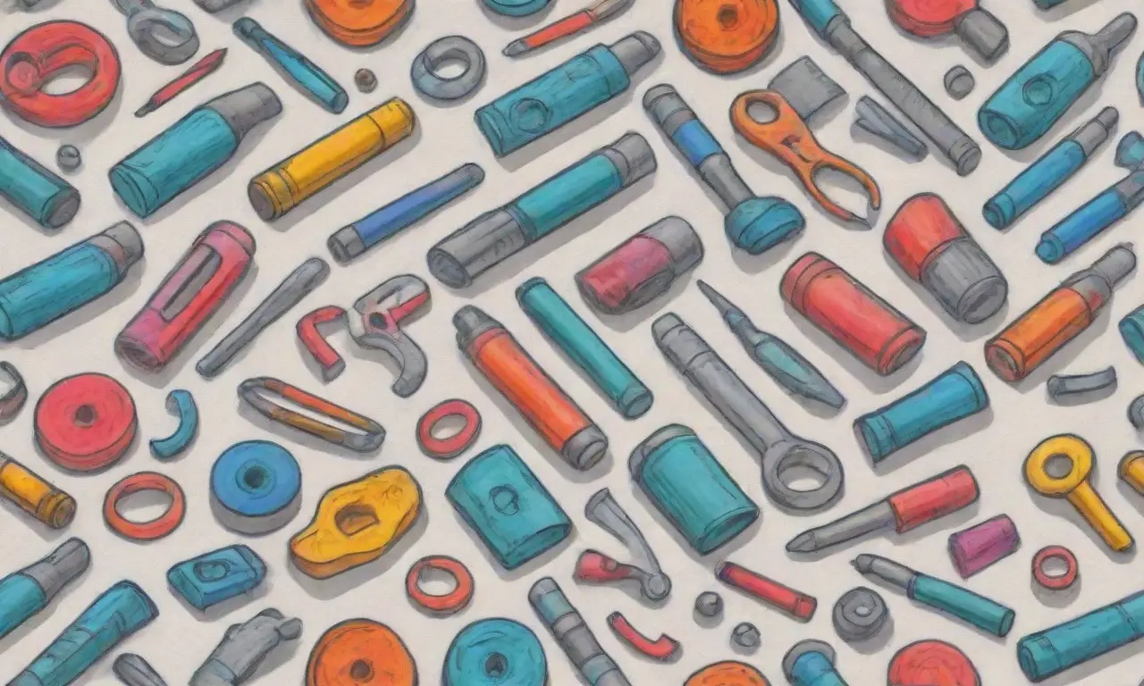Se presentan herramientas SEO con líneas definidas, colores vibrantes y texturas complejas en una composición equilibrada