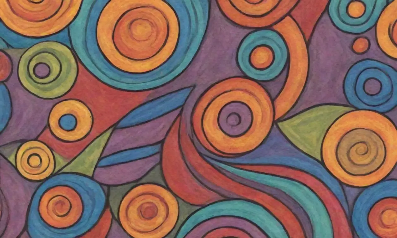 Colores vibrantes y formas definidas crean una composición dinámica y emocional