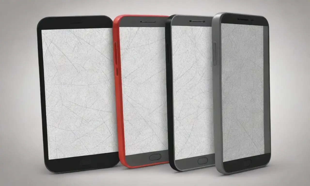 Un diseño minimalista de smartphone con líneas audaces, sombras suaves y texturas intrincadas