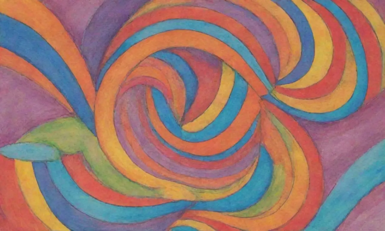 Colores vibrantes y texturas delicadas crean una composición dinámica y armoniosa