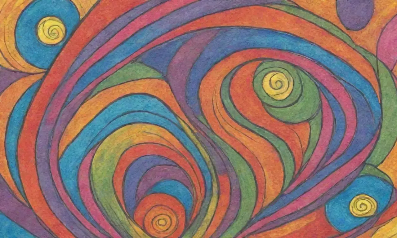 Colores vibrantes y formas intrincadas crean una composición rica y dinámica