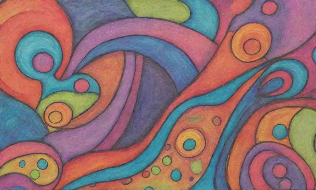 Colores vibrantes y detalles intrincados crean una composición digital armoniosa y dinámica