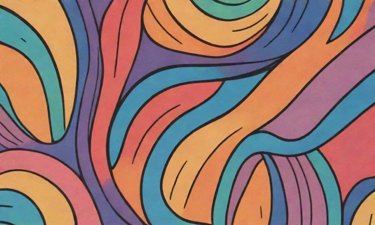 Un lienzo dividido con colores vibrantes y una composición dinámica