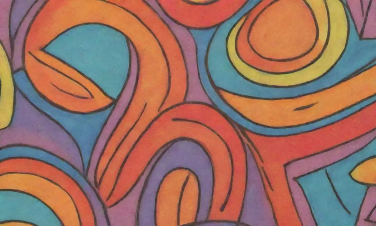 Colores vibrantes, líneas audaces y texturas intrincadas crean una composición armoniosa y dinámica