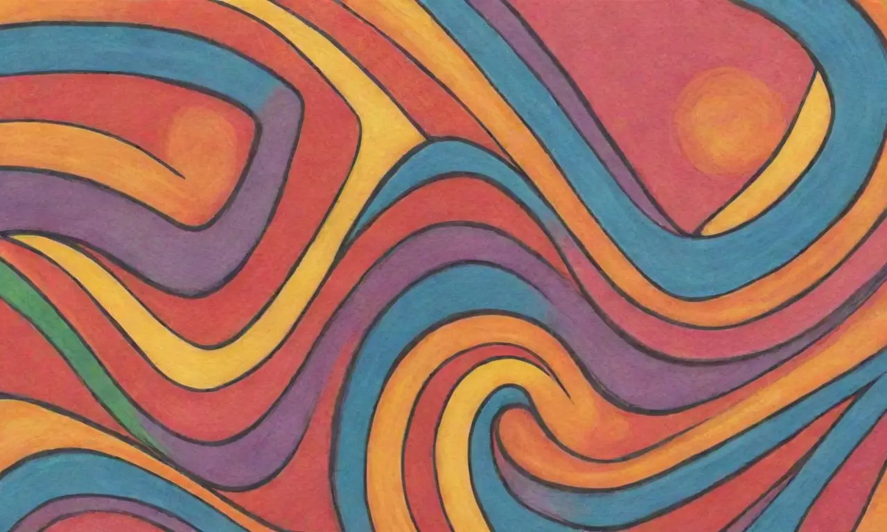 Una composición dinámica y equilibrada combina formas orgánicas y geométricas con colores vibrantes y texturas intrincadas