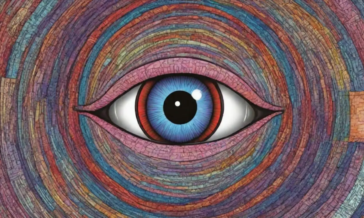 Un diseño complejo combina líneas intrincadas, sombras suaves y colores vibrantes para representar la creación de contenido y la inteligencia artificial