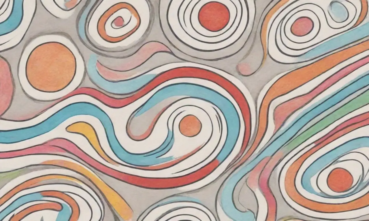 El diseño combina líneas, texturas y colores para crear una experiencia visual interactiva y atractiva