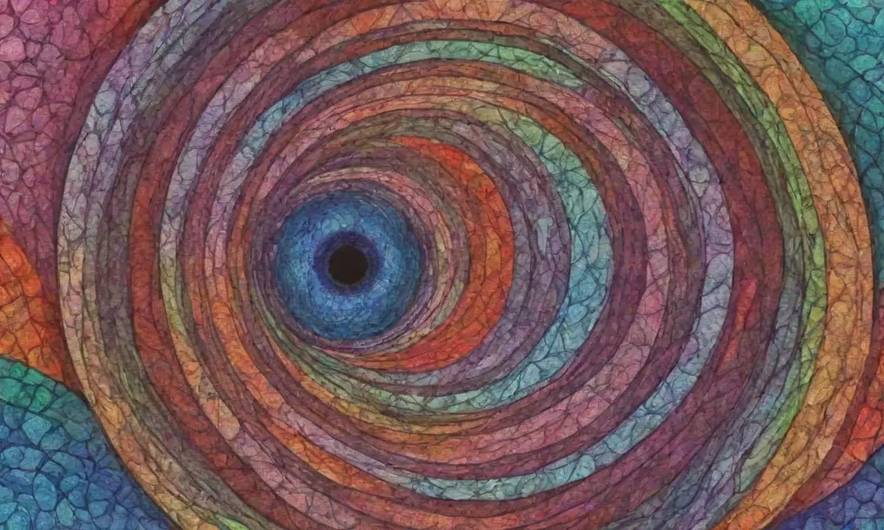 Un diseño complejo con líneas interconectadas, sombras suaves y colores vibrantes que invitan a la inspección