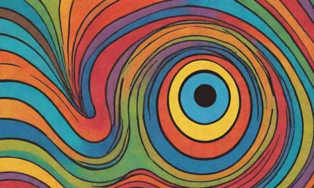 El diseño combina líneas, colores, texturas y sombras para crear una composición visualmente interesante y armoniosa