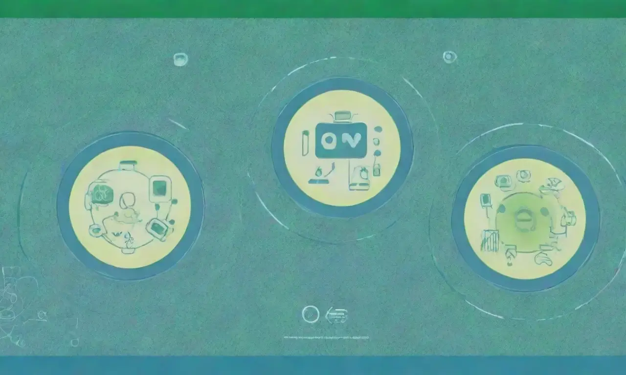 Una escena vibrante que combina tecnología y cuidado en salud con colores suaves y detalles intrincados