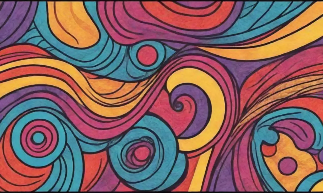 Diseño visual vibrante y dinámico con colores, texturas y formas variadas